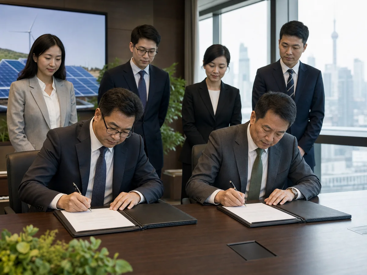 Renewable energy distribution agreement signing in Shanghai
